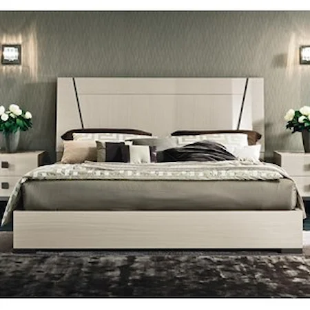 Queen Low Profile Bed with Wood Headboard